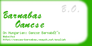 barnabas oancse business card